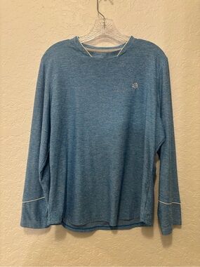Coolibar match point upf50 long sleeve shirt -large blue